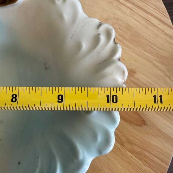 Vintage RS Prussia Large Divided Serving Bowl Iris Mold Handled Floral With Gold - Picture 12 of 13